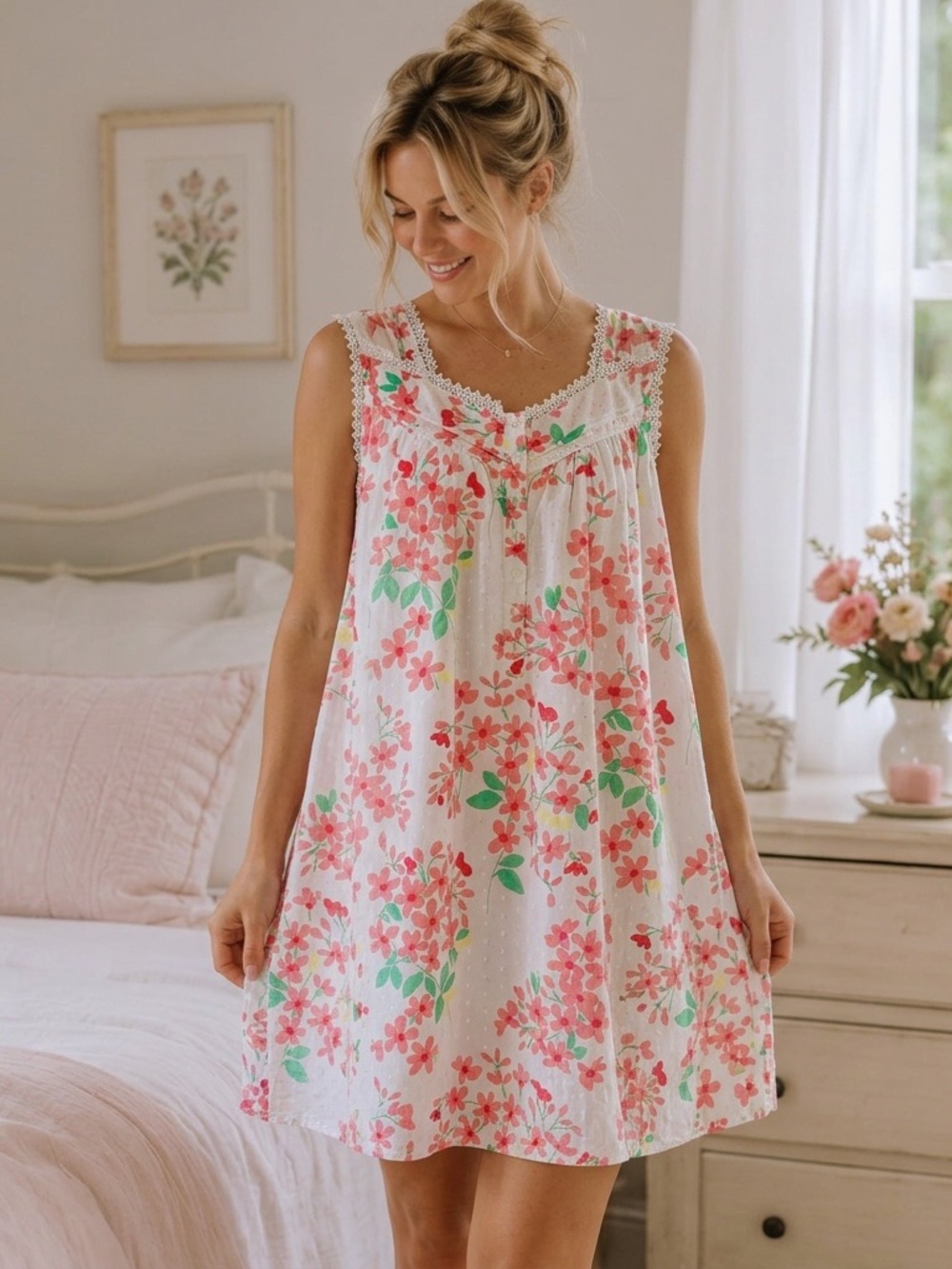VINTAGE JASMINE ROSE Floral Nightgown